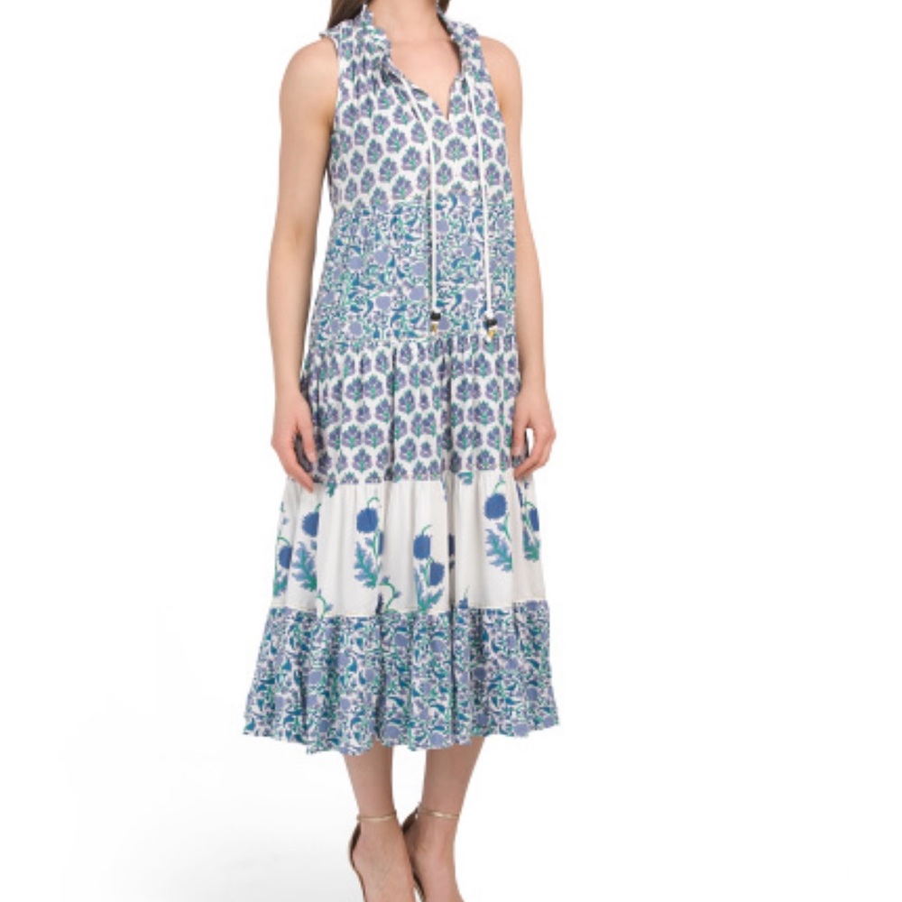 Sold on Facebook Marketplace Chelsea & Theodore Split Neck Boho Maxi Dress ,